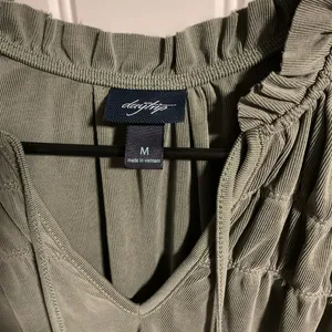 Daytrip Green Smocked Tie Front Blouse thumbnail 3
