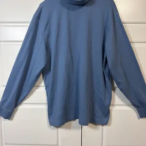 L.L.Bean Turtleneck Top Women Large Blue 100% Cotton Long Sleeve 187357 thumbnail 5