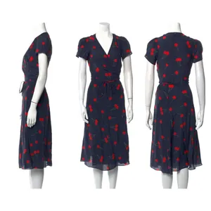 💕REALISATION PAR💕 The Teale Midi Wrap Dress ~ Wilde Cherry Print XXS NWOT thumbnail 13