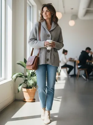 Aerie Wool Blend Shawl Collar Button Front Cardigan Gray Sweater Small in GUC thumbnail 3