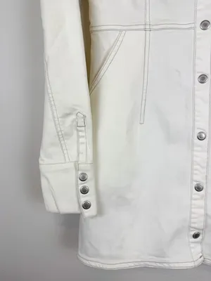 NWT Free People Dynomite Denim White Long Sleeve Mini Shirt Dress Size‎ XS thumbnail 9