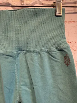Free people movement Good Karma Teal High-Waist Active Leggings perforated Xs thumbnail 3