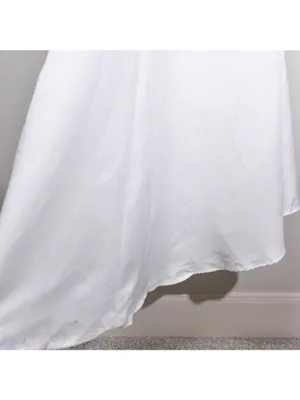 NWT Ieena Mac Duggal One Shoulder Double Strap Gown 8 White Bridal Formal 26266 thumbnail 10