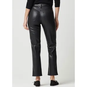 J.Crew Womens Black Faux Leather‎ Straight Leg Pants Mid Rise Size 29 NWOT thumbnail 3