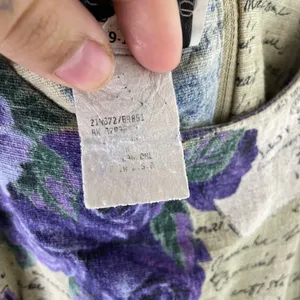 Vintage Quirky Roses and Postcards Print Linen Blend Sleeveless Dress thumbnail 4