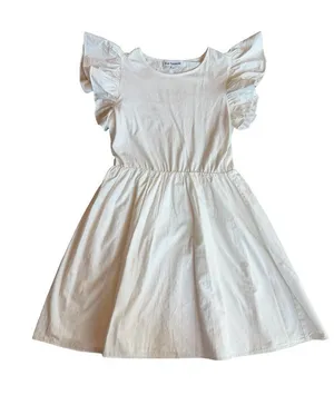 En Saison White A-Line Dress Flowy Sleeves Cotton Blend Stretch Size Medium thumbnail 1