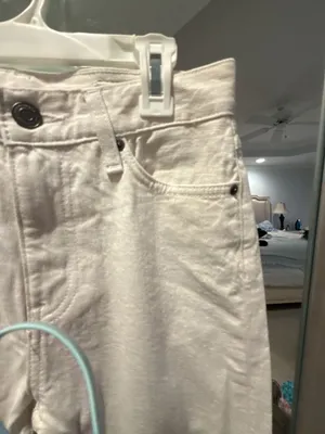 Zara Straight Leg White Denim Jeans thumbnail 2
