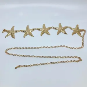 Vintage Y2K Mermaidcore Gold Starfish Chain Belt, Fits 13–44 Inches, X7GA1161 thumbnail 6
