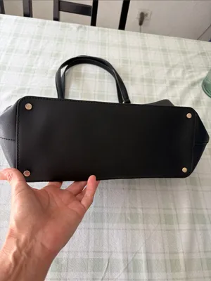 kate spade black leather tote with gold-tone plaque thumbnail 10