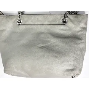 Michael Kors Double Strap‎ Jet Set Shoulder Chain Tote Handbag Gray Leather thumbnail 9