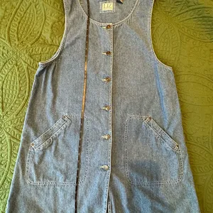 Liz Claiborne Blue Denim Mini Dress with Front Buttons thumbnail 3
