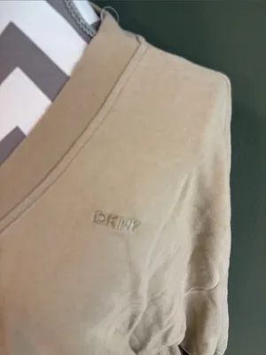 DKNY Women's V-Neck Sweater in Light Khaki thumbnail 2