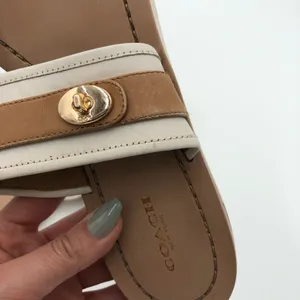 Coach Eileen Turlock Tan and White Sandals Size 9.5 thumbnail 7