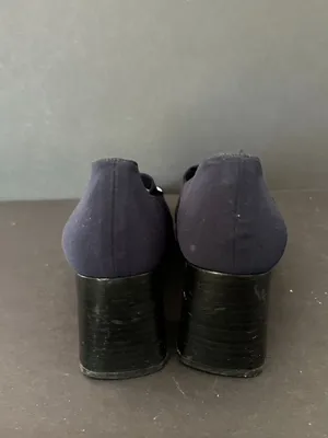 Scada Vintage Made in Spain Loafer Black Heels Size 6 thumbnail 3