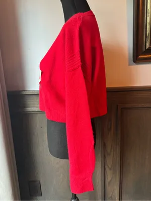wild fable Bright Red Cropped Crewneck Sweater thumbnail 2
