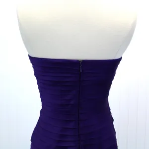 Adrianna Papell Womens 6 Cocktail Dress‎ Layered Ruffle Purple Strapless Prom thumbnail 7