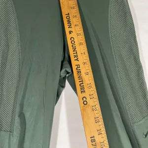 Nike Pro Athletic Leggings With Sparkle‎ Mesh Panels M Olive Green New A46 thumbnail 9