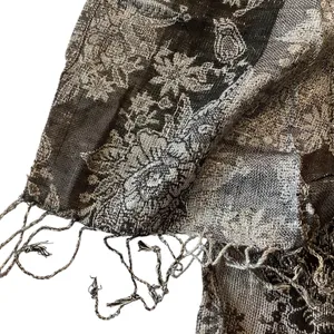 Floral Metallic Scarf Black thumbnail 3