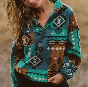 O'Neill Sierra pullover Sherpa blue green western xs NEW pullover fleece popover thumbnail 1