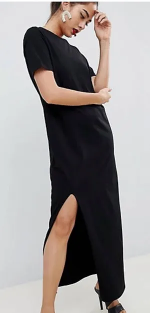ASOS Women’s Black T-Shirt Dress size 6 thumbnail 1