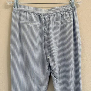 Marine Layer Allison Pant Blue/White Striped Size Small‎ Tencel Elastic thumbnail 8