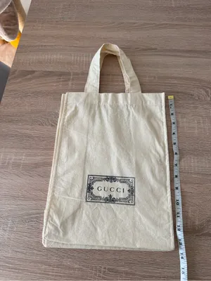 Authentic Gucci Logo Canvas Dust Tote Bag small 13.5 x 10.5 inches thumbnail 3