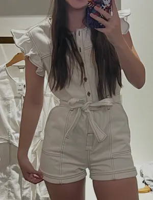 Boutique White Romper thumbnail 4