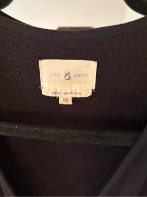 Lou & Grey Black Long Sleeve Jumpsuit V neckline Classic Chic Jersey soft XS thumbnail 2