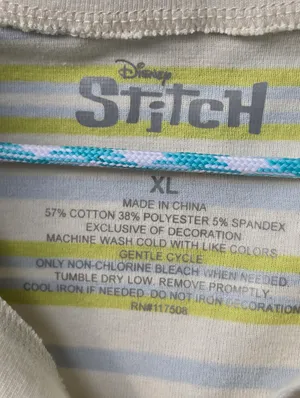 Disney Lilo and Stitch Striped Polo Sleeveless t-shirt Cropped thumbnail 3
