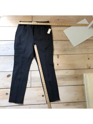 Anthropologie NWT Women's Gray Cropped Pull On Utility Pants Size M thumbnail 7