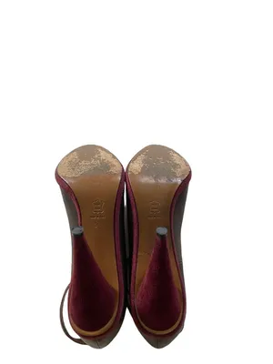 Missoni Designer Leather Ankle Strap Pumps Brown Size 38 Quiet Luxury Boho Glam thumbnail 10