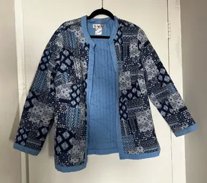 Vintage Maggie Sweet Blue Quilted Jacket Size XL thumbnail 1