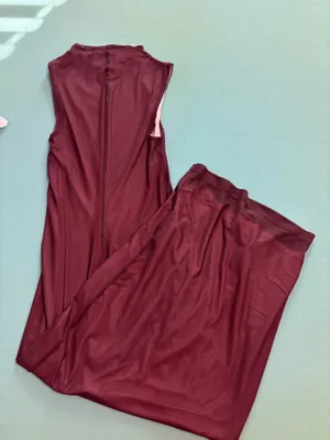 Brown midi mock neck dress thumbnail 3