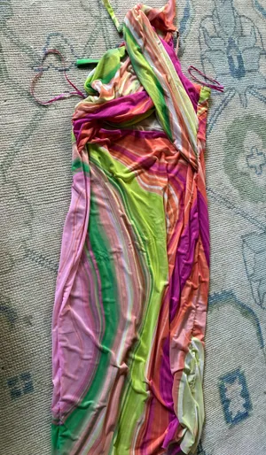 AFRM Revolve Tana Midi Dress in abstract spring wave thumbnail 2