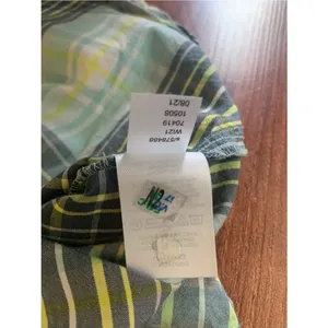 LOFT Plaid Preppy Button Front Ruffle Detail Shirt in Teal Navy Yellow Green M thumbnail 6
