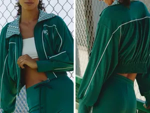 Anthropologie Daily Practice Sport Club Track Crop Jacket, Size XL thumbnail 2