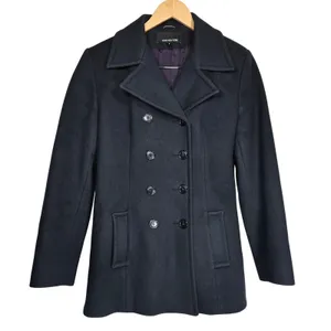Jones New York Womens Navy Blue‎ 100% Wool Double Breasted Peacoat Made in USA 8 thumbnail 1