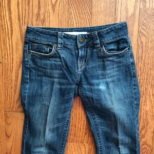 Calvin Klein Rare Classic Ultra Low Flare Y2K Dark Blue Jeans Women’s Size 25 thumbnail 2