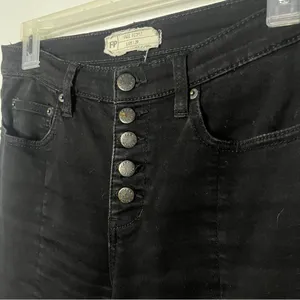 Free People Black Button Fly High-Rise Raw Hem Women's Jeans 29 thumbnail 2