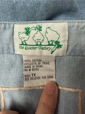 Vintage Quacker Factory womens nautical baseball button up shirt sailboats denim thumbnail 6