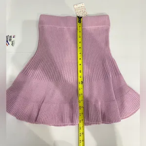 Free People Purple Ribbed Mini Skirt Women’s XS Boho Coquette thumbnail 4