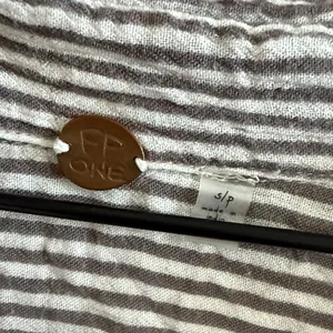 Free People One Gray and White Stripe Slouchy Pocket Top Small thumbnail 4