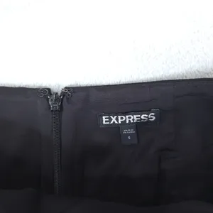 Express Pencil Skirt Womens 6 Black Career Minimalist Back Slit Lined thumbnail 4