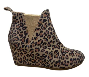 TOMS Kelsey Leopard Print‎ Wedge Ankle Boots 7.5 #1004940619-20 thumbnail 1