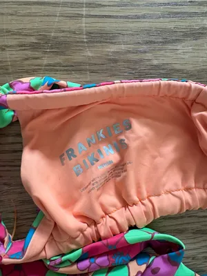Frankie's Bikinis Peach Floral Trim Bikini Top thumbnail 5