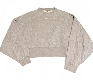 Nike Cropped Sweatshirt Women’s Medium Grey thumbnail 1