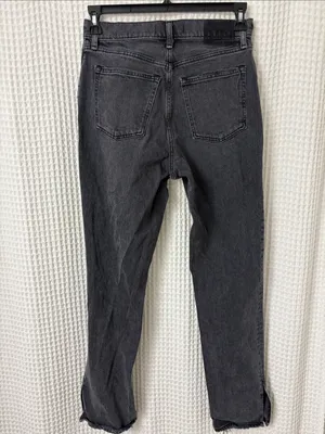 Abercrombie The 90’s Straight Ultra High Rise Split Hem Black Jeans, Size 29/8 thumbnail 7