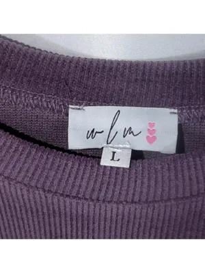 Boutique Purple Ribbed Oversized Top Large NWOT thumbnail 4