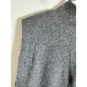 Banana Republic 100% Cashmere‎ Padded Shoulder Mock Neck Sweater Vest Gray M thumbnail 3