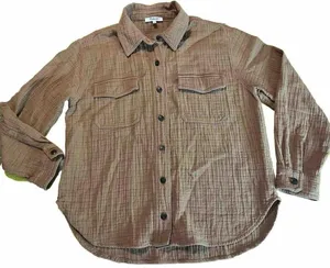 Boho Hippie‎ Madewell Equestrian Western button Front thick Med thumbnail 1